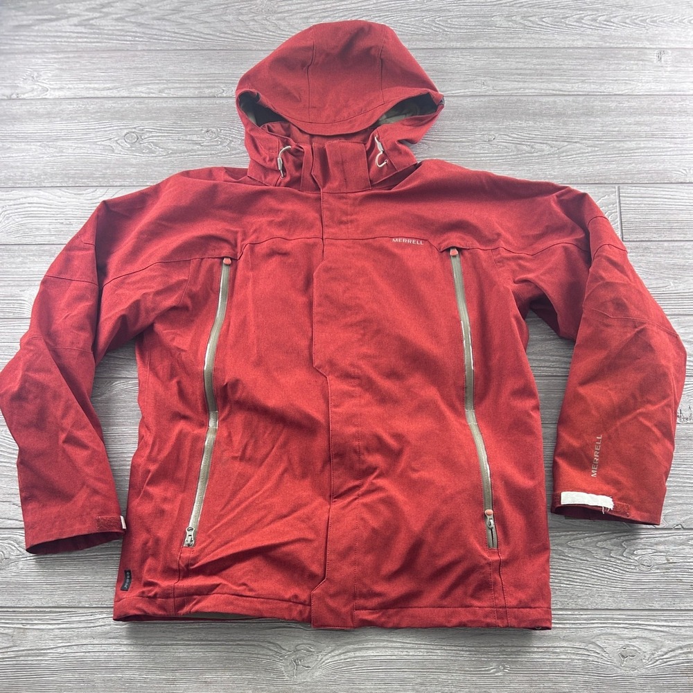 Merrell Opti-Shell Opti-Warm Hooded Jacket Mens XL Red Insulated Waterproof